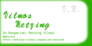 vilmos metzing business card